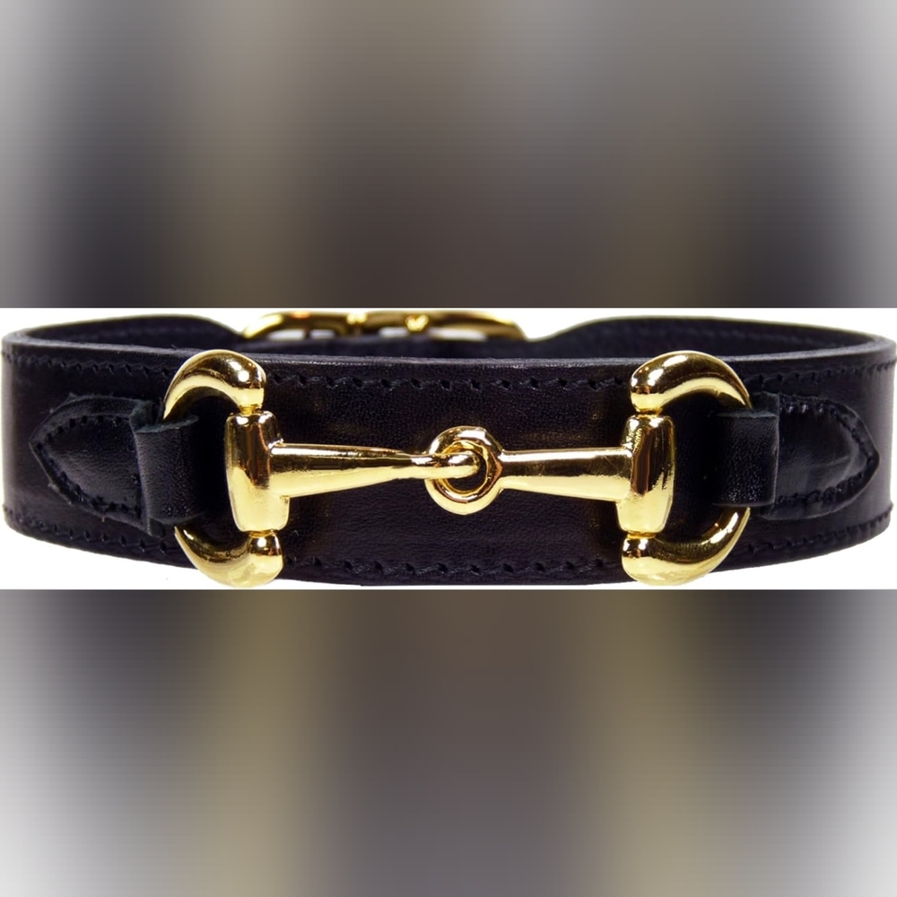 NEW Hartman & Rose Belmont 22k gold plated horsebit hardware 22 inch Black